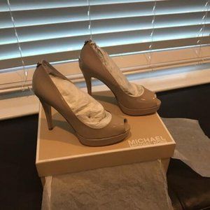 Michael Kors Erika Patent Leather Open-Toe Pump